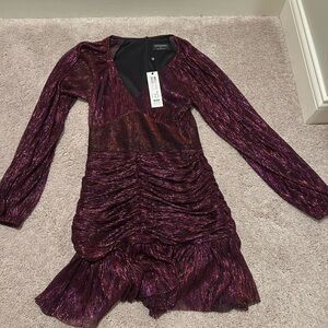 Shimmering Purple Long Sleeve Dress